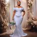 off the Shoulder Beaded Wedding Dress for Sophisticated Banquets Elegant Hostesses Unique Sexy Design Women's Clothing Party Wear_ecoleips.com