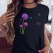 European And American Women's Clothing, Round Neck, New White Short-sleeve Dandelion T-shirt For Women_ecoleips.com