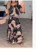 2025 Summer New Elegant Print Dress For Women Fashion O Neck Casual Loose Holiday Party Dresses For Women Robe Femme_ecoleips.com