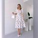 Women's Elegant Printed Dress With Waist Cinching U Neck Quality Spring Summer Fashionable Style_ecoleips.com