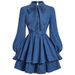 Women's Sweet Trendy Bow Knot Slim Fit Denim Dress_ecoleips.com