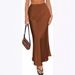 DEW Elegant High-Waist Mermaid Pencil Skirt - Stretch Acetate Satin Tailored Work Skirt For Women, Office To Dinner_ecoleips.com