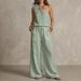 Women's Clothing Women's Sexy Urban Shirt Set Sleeveless Trouser Set For Formal & Casual For Women Two Piece Set_ecoleips.com