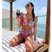 Women's High Waist Bikini Set - Ruffle Printed Two-Piece Swimsuit, Split Design For Beach Holiday_ecoleips.com