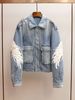 Women's Winter Denim Jacket Korean Style Beaded Lapel Cotton Coat_ecoleips.com