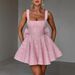 Women’s Clothing Sexy Women's Clothing New Sexy U Neck Bow Shiny A Line Skirt_ecoleips.com