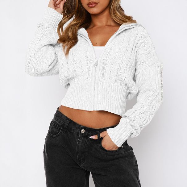 Diyun European And American High-End Simple Fashion Long-Sleeve Solid Color Knitted Women's Clothing 2025_ecoleips.com