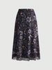 Women's Clothing Retro Dark Butterfly Floral Print Mesh Midi Skirt High Waisted A-Line Slimming Mori Style Women's Bottoms_ecoleips.com