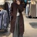 Stunning Coffee Color Mid-Length Trench For Women 2025 New Casual Korean Style Loose Coat Jacket_ecoleips.com
