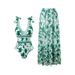 Bohemian Print One-Piece Swimsuit For Women – Asymmetric Straps, 80% Polyester, Uv Protection For Beach & Pool (S-Xl, Red/Blue/Purple/Green)_ecoleips.com