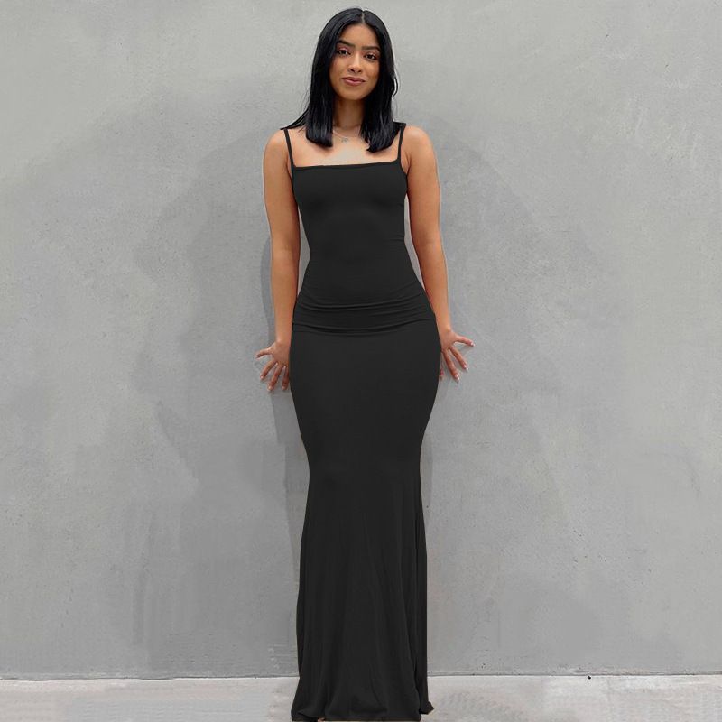 Kardashian Skims Flat For Human Peach Pure Desire Slim Peach Hip Strap Long Fishtail Skirt_ecoleips.com