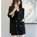 ng2510292 Black Street Style Small Blazer Casual Jacket For Women 2025 Spring Autumn New Korean Version Internet Celebrity Elegant_ecoleips.com
