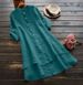 Women's Clothing Spring And Summer Solid Color Button Cotton And Linen Long Sleeve Long Shirt_ecoleips.com