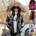 Women's Quilted Puffer Jacket With Faux Fur Trim – Winter Short Coat, Streetwear Outerwear In Multiple Colors (Black/Yellow Trim)_ecoleips.com