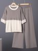K Small Niche Design, Fashionable And Stylish Color Blocking Splicing Set, Fashionable Knitted Suit With Stylish And Stylish Style_ecoleips.com