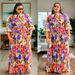 Women's Clothing Scarf Collar Temperament Puff Sleeve Waist Print Design Dress_ecoleips.com
