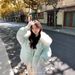 girl Girl 2025 New White Duck Short Down Jacket For Women, Elegant Sweet Warm Solid Color With Fur Collar And Long Sleeves_ecoleips.com