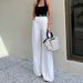 Women's Clothing High-Waisted Straight Leg Trousers Fashion Autumn Style Casual Solid Color American Design Bottoms_ecoleips.com