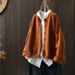 Vintage-Inspired Cotton Cardigan For Women – Relaxed Fit Long Sleeve Knit Sweater With Wave Collar, Spring & Autumn Layering Essential_ecoleips.com