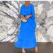 2024 Fashion New Chiffon Mesh Batwing Sleeve Round Neck Long Dress European And American Style Light Luxury_ecoleips.com
