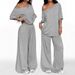 Women's Wide-Leg Pants Set Comfortable Casual Two-Piece Outfit for Daily Wear Flowy Chiffon Trousers Multiple Colors Available_ecoleips.com