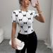 Women's Clothing Temperament T Shirt Slim Short Sleeved Milk Silk Stretch Top_ecoleips.com