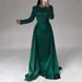 Women's Clothing Women's Banquet Long Sleeved Temperament Socialite Annual Meeting Host Aura Queen Sequined Evening Dress_ecoleips.com