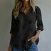 Women's Loose Casual Retro Floral Embroidery Ruffled Long Sleeved Shirt Button up Top European American Style_ecoleips.com