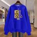 Women's Unique Design round Neck Sweatshirt Loose Fit Casual Simple Stylish Fleece Lined Thickened Top for Spring Autumn Winter_ecoleips.com