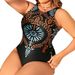 Aria Basics European American Plus-size One-piece Retro Swimsuit, Cross-border Women's Printed Swimwear With Ethnic Style, New On_ecoleips.com