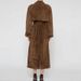 Women's Classic Double-Breasted Trench Coat – Retro Lapel Long Jacket, Water-Resistant Polyester Outerwear (Dark Brown)_ecoleips.com