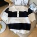 Women's Clothing Real shot Spot summer new design niche contrast color chic short sleeved T shirt ice silk sweater female_ecoleips.com