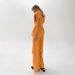 Women's Clothing Versatile vitality orange cotton and linen commuting street style sleeveless lace-up vest wide-leg pants suit_ecoleips.com