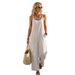 Women's Clothing Summer New Casual Solid Color Khaki Wide Leg Jumpsuit American Style_ecoleips.com