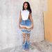 Women's Clothing Hot Girl Summer Pants Holes Heavy Beaded Beaded Stretch Jeans Trousers Women Jeans_ecoleips.com