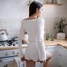 Pink European And American Jacquard Knitted Long Sleeve Shorts Pajama Set Summer New Cross-Border Trade Home Wear_ecoleips.com