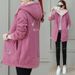 Women's Geometric-Print Fleece Hoodie – Winter-Ready Zip-Up Sweatshirt With Embroidery (M-3XL, Dusty Pink/Taupe/Denim, Urban Streetwear Essential)_ecoleips.com