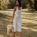 Spring Women's Halter Neck Dress European American Style Waist Cinching Pleated mid Length Slimming Backless Square Neck Mature_ecoleips.com