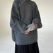 Women's Clothing High Neck Zip-Up Knit Sweater Winter Oversized Pullover Chic Casual White Cropped Top_ecoleips.com
