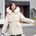 Women's Winter Parka Coat With Faux Fur Hood, Thickened Down Alternative Jacket, Oversized Casual Long Coat For Cold Weather_ecoleips.com