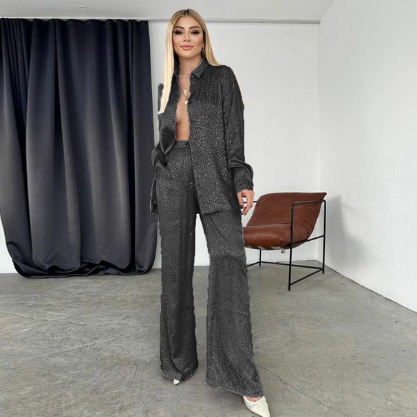 Women's Clothing suits for women long-sleeved lapel shirts leopard print trousers women's fashion casual two-piece suits_ecoleips.com