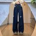 2025 New Lace Patchwork Waist Design Straight-Leg Jeans Women, Loose Fit, Slimming Wide-Leg Pants For Petite Women_ecoleips.com