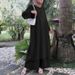 2025 Muslim Two-Piece Women's Clothing Solid Color Spring And Autumn Long Pullover Loose Plus Size Set_ecoleips.com