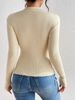 Women's Fashion Ins Style Simple Solid Color Design Sense V-neck Pullover Sweater_ecoleips.com