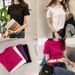 Summer Solid Color Slim Fit Short Sleeve T-Shirt Women's Fashion Base Layer Top Korean Style Loose Fit Student Clothing_ecoleips.com