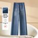 Petite W's Wide-leg Jeans 2026 Spring New High-waisted Slimming American-style Loose Narrow Straight-leg Pants For_ecoleips.com