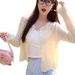 Knitted Cardigan With Camisole For Women, Yellow Short Jacket, 2025 New Spring Style, High-end Feel, Thin Hollow-out_ecoleips.com