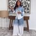 Elegant Contrast Color Long Sleeve Blouse & High-Waist Pants Set – African-Inspired Office Casual Outfit For Women_ecoleips.com