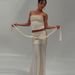 Women's Sexy Elegant Vacation Style Set Ruched Tube Top Twisted Skirt_ecoleips.com