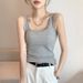 K New Women's Wide Shoulder Vest, U-Neck Underwear Top, Sleeveless Chiffon Vest_ecoleips.com